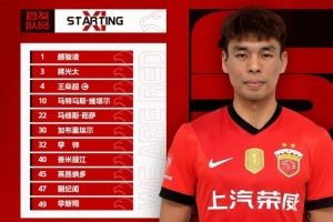 中超联赛第6轮(补赛),上海海港今日首发名单